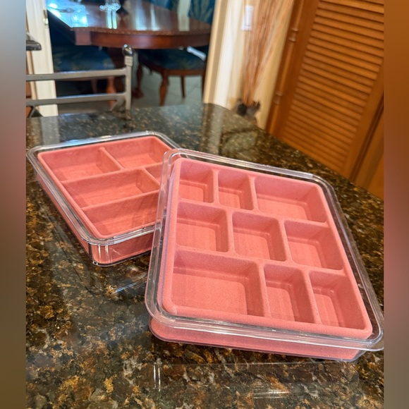 Pink Velvet Jewelry Organizer Trays-Set of 2 - Picture 6 of 7
